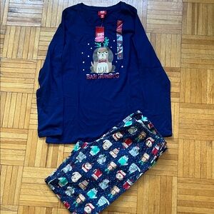 Women’s Christmas Navy Blue Pajama Set